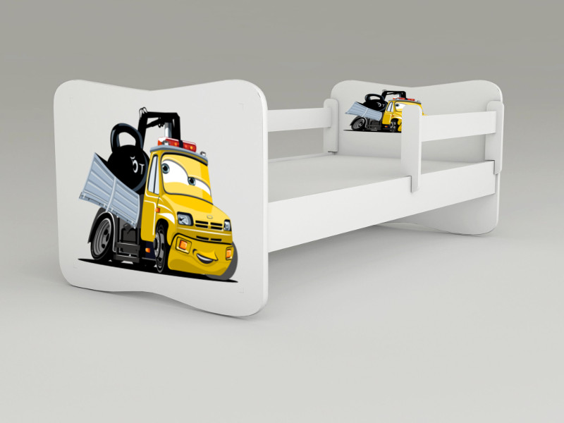 Detská posteľ s odnímateľnými bočnicami Truck žltý